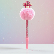 Caneta Lotso Esferográfica Pompom de Pelúcia - 22cm - Disney Original