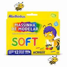 Maasinha de Modelar Soft Acrilex - 12 Cores 180g