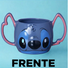 Caneca Stitch Formato 3D 450ml Alça Dupla Oficial Disney - Zona Criativa