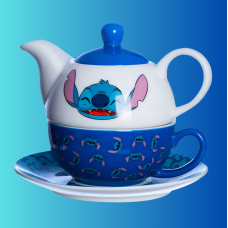 Kit De Chá Bule E Xícara Stitch Disney Zona Criativa Cor Azul Stitch 