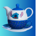 Kit De Chá Bule E Xícara Stitch Disney Zona Criativa Cor Azul Stitch 