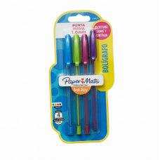 Kit Caneta Paper Mate InkJoy Kilometrico 1.0mm – 4 Cores Vibrantes