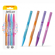 Kit 4 Caneta Colorida Compactor Jet Lux 1.0mm