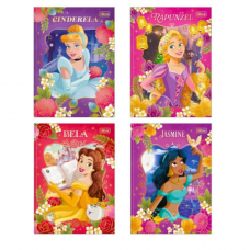 Caderno Brochura Capa Dura Colegial Princesas 80 Folhas - Sortido