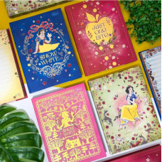 Caderno Brochura Capa Dura Colegial Branca de Neve 80 Folhas