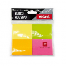 Bloco adesivo 38x51 100 folhas 4 cores Vighs